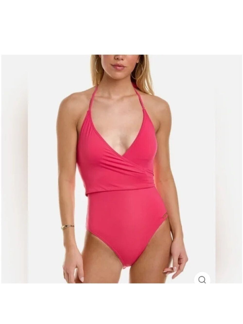 VINCE Camuto V-Neck Halter Wrap Tie One Piece Swimsuit Size 12 NWT